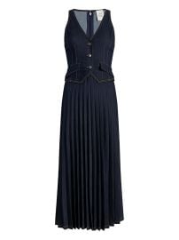 Cinq A Sept Pleated Denim Waistcoat Dress Blue at Farfetch
