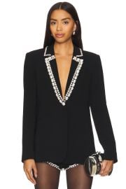 Cinq A Sept Rhinestone Chain Karlie Blazer In Black at Revolve