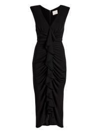 Cinq A Sept Ruched v-neck Dress Black at Farfetch