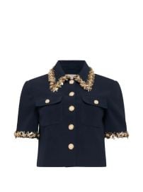 Cinq A Sept Sunflare Aanya Cropped Jacket Blue at Farfetch