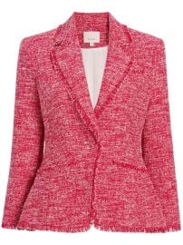 Cinq A Sept Tweed Single Frayed Breast Blazer - at Farfetch