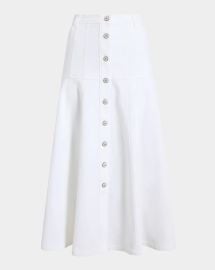 Cinq A Sept Veena Button Front Midi Skirt at Neiman Marcus