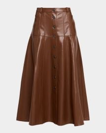 Cinq A Sept Veena Vegan Leather Midi Skirt at Neiman Marcus