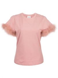 Cinq A Sept Zoie Feather Trim T-shirt - Farfetch at Farfetch