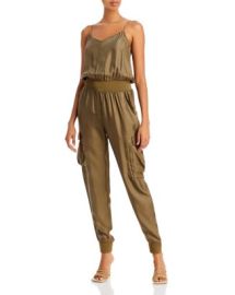 Cinq Sept Amia Satin V-Neck Jumpsuit Bloomingdales at Bloomingdales