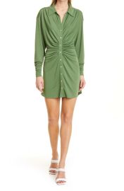 Cinq Sept Arden Ruched Long Sleeve Shirtdress at Nordstrom