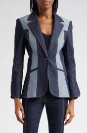 Cinq Sept Celie Two-Tone Denim Blazer at Nordstrom