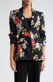 Cinq Sept Cheyenne Ruched Sleeve One-Button Blazer at Nordstrom