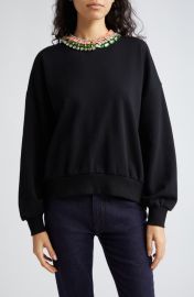 Cinq Sept Chunky Rhinestone Embellished Sweatshirt at Nordstrom