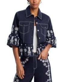 Cinq Sept Cinq a Sept Mazie Eyelet Mandie Denim Jacket Bloomingdales at Bloomingdales