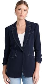 Cinq Sept Crepe Khloe Blazer Navy/Ivory 0 at Shopbop