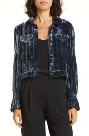 Cinq Sept Dillon Velvet Crop Jacket at Nordstrom