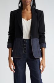 Cinq Sept Dionne Mixed Media Blazer at Nordstrom