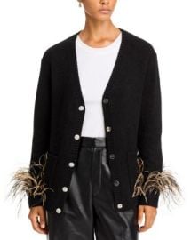 Cinq Sept Dreama Marnie Feather Cuff Cardigan Bloomingdales at Bloomingdales