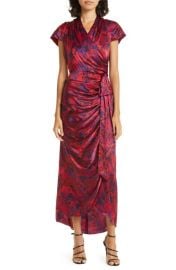 Cinq Sept Gail Floral Faux Wrap Silk Dress at Nordstrom