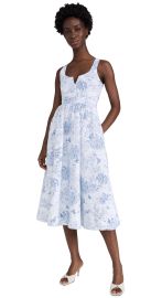 Cinq Sept Garden Toile Ebba Dress White/Blue 00 at Shopbop