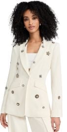 Cinq Sept Gold Charm Embellished Cheyenne Blazer Ivory 2 at Shopbop