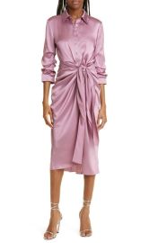 Cinq Sept Jacey Tie Waist Silk Shirtdress at Nordstrom