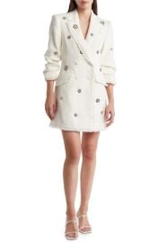 Cinq Sept Joel Charm Detail BouclBlazer Minidress at Nordstrom