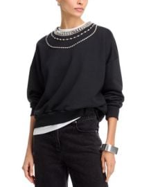 Cinq Sept Lilliana Layered Necklace Embellished Sweater Bloomingdales at Bloomingdales