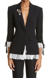 Cinq Sept Roxie Lace Trim Blazer at Nordstrom