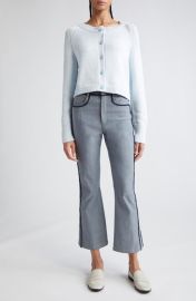 Cinq Sept Sallie Fringe Trim Flare Crop Jeans at Nordstrom