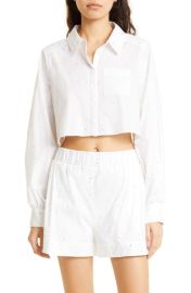 Cinq Sept Selina Rhinestone Crop Shirt at Nordstrom