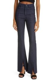 Cinq Sept Shanis High Waist Split Hem Flare Jeans at Nordstrom