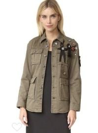 Cinq Sept Women Canyon Beaded Jewel Embellished Military Jacket Medium M eBay at eBay