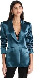 Cinq Sept Women39s Smooth Satin Scrunched Cheyenne Blazer at Womens Clothing store at Amazon