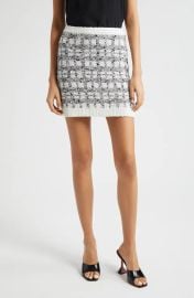Cinq a Sept Adalee Metallic Tweed Miniskirt in Black White at Nordstrom Rack