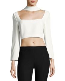 Cinq a Sept Amara Choker Crop Top at Neiman Marcus