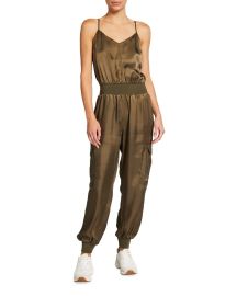 Cinq a Sept Amia Twill V-Neck Jumpsuit at Neiman Marcus