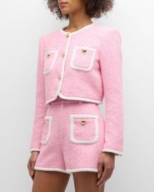 Cinq a Sept Auden Contrast Boucl Cropped Jacket at Neiman Marcus