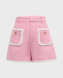 Cinq a Sept Auden Contrast Boucle Shorts at Neiman Marcus