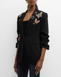 Cinq a Sept Beaded Butterfly Blazer at Neiman Marcus