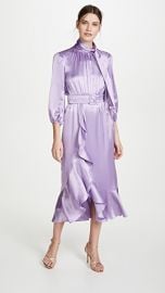 WornOnTV: Sara’s lilac tie neck satin dress on GMA Strahan Sara And ...