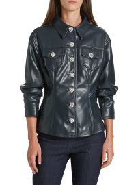 Cinq a Sept Canyon Jeweled Faux Leather Jacket at Saks Fifth Avenue