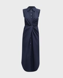 Cinq a Sept Catalina Sleeveless Twisted Midi Shirtdress at Neiman Marcus