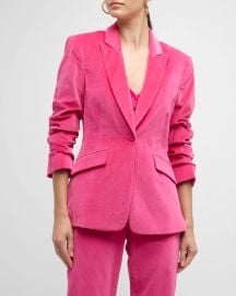 Cinq a Sept Chenille Velvet Scrunched Blazer at Neiman Marcus