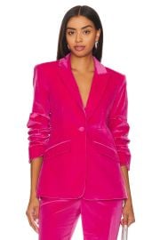 Cinq a Sept Chenille Velvet Scrunched Blazer at Revolve