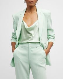 Cinq a Sept Cheyenne Crepe Scrunched-Sleeve Blazer at Neiman Marcus