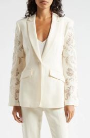 Cinq a Sept Cheyenne Floral Embroidered One Button Blazer at Nordstrom