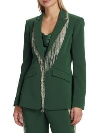 Cinq a Sept Cheyenne Fringe Embellished Blazer in Dark Emerald at Saks Off 5th