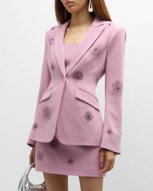 Cinq a Sept Cheyenne Heatset Sparkler Embroidered Blazer at Neiman Marcus