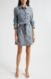 Cinq a Sept Clea Denim Tie Waist Shirtdress at Nordstrom