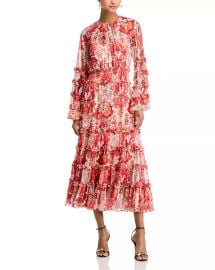 Cinq a Sept Damask Sunnina Ruffled Tiered Midi Dress at Bloomingdales