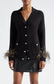 Cinq a Sept Dreama Marnie Feather Cuff Cardigan at Nordstrom