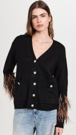 Cinq a Sept Dreama Marnie Feather Cuff Cardigan at Shopbop