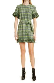 Cinq a Sept Easton Woven Cotton Blend Minidress in Pink Candy Multi at Nordstrom